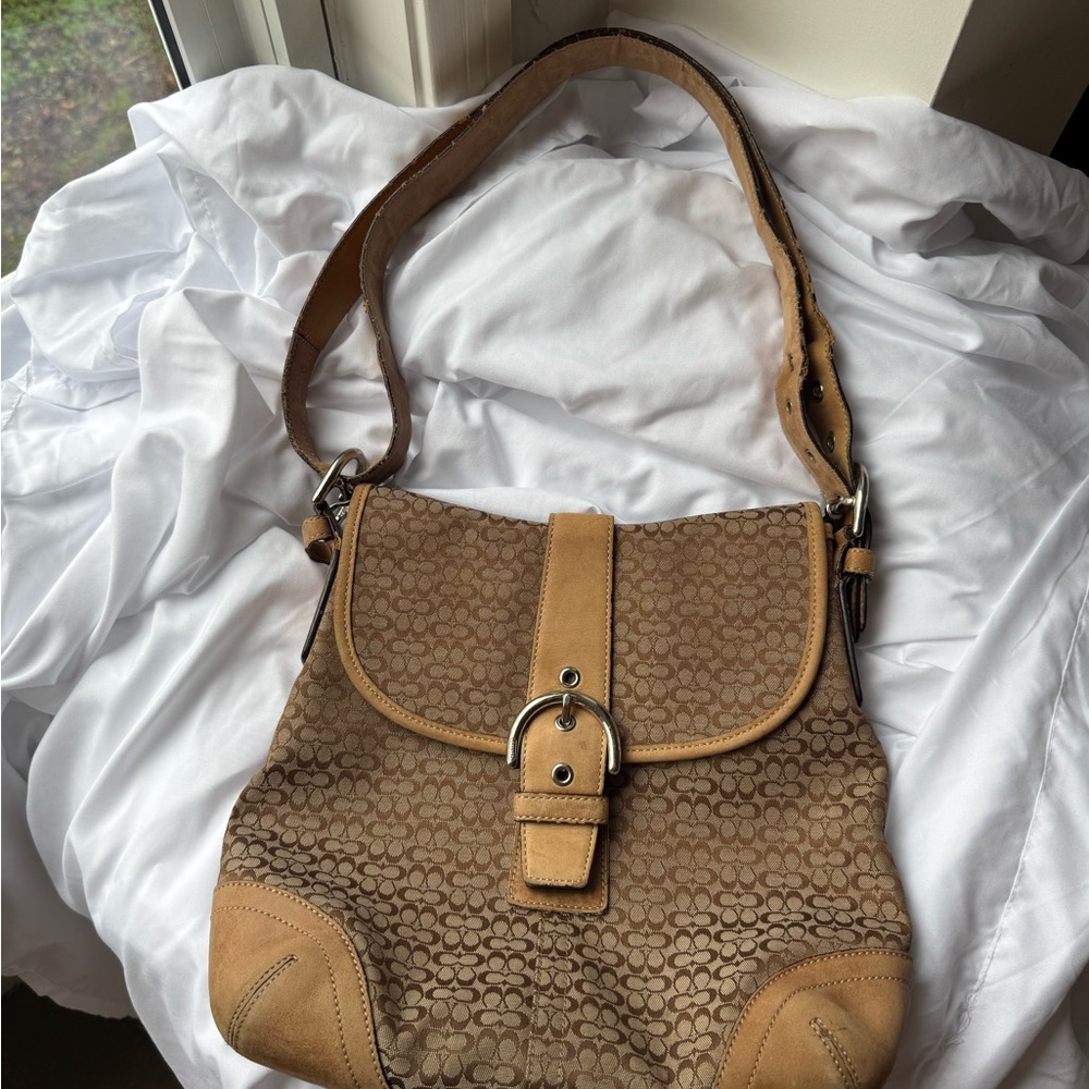Coach Large Tan and Brown Soho Bag